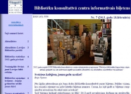 Publicēts jauns LNB informatīvais biļetens